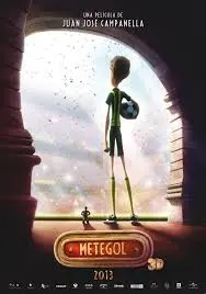 Mesa de futbolín, haciendo referencia a la película animada Metegol