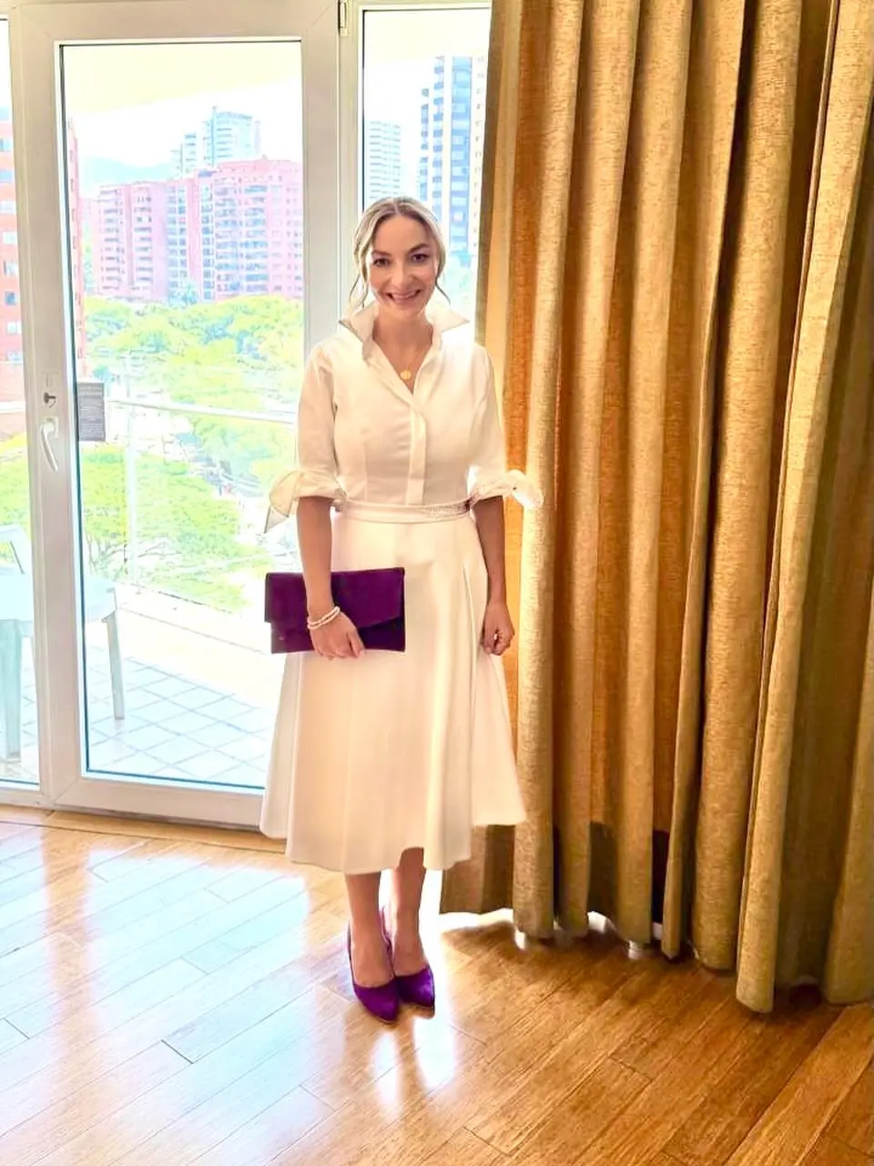 Tatiana Céspedes vestida por Aura Dajer en la posesión presidencial