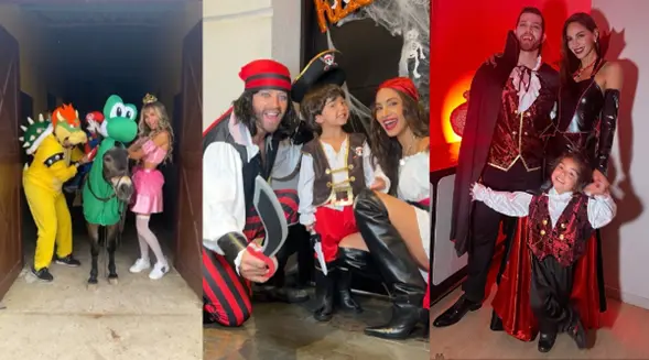 Valerie Domínguez y su familia disfrazados en Halloween